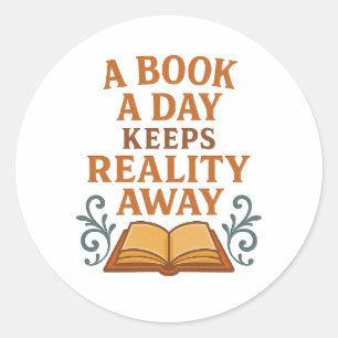 A Book a Day実保現遠くに-お洒落デザイン ラウンドシール