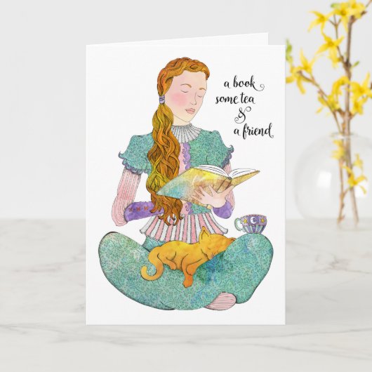 A Book and a Friend Card カード (黄色い花)