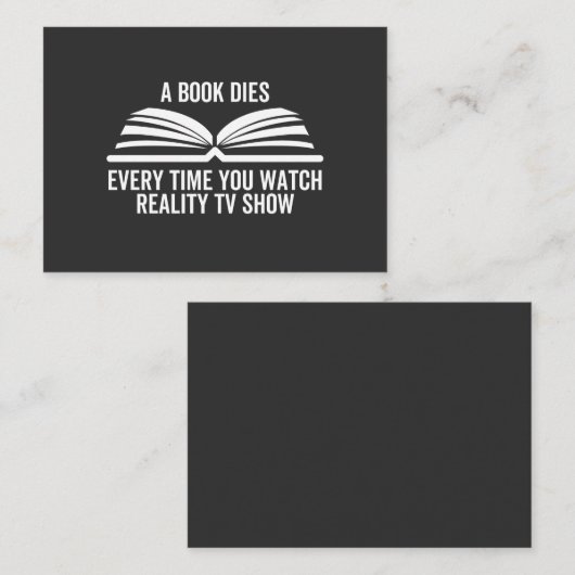 A Book Dies Every Time You Watch Reality Tv show 名刺 (正面/裏面)