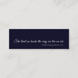 A Book is a Dream | Modern Blue Bookmark Design スキニー名刺