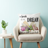 A Book Is a Dream Pillow | Square Throw Cushion クッション (椅子)