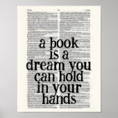 a book is a dream you hold in your hands ポスター (正面)