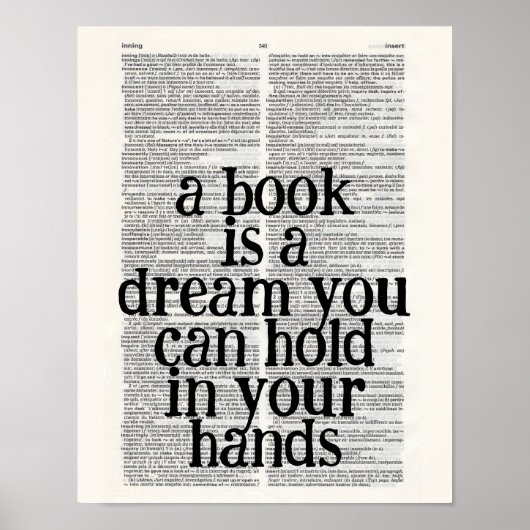 a book is a dream you hold in your hands ポスター (正面)