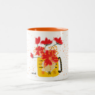 A bouquet flowers Two-Tone coffee mug ツートーンマグカップ