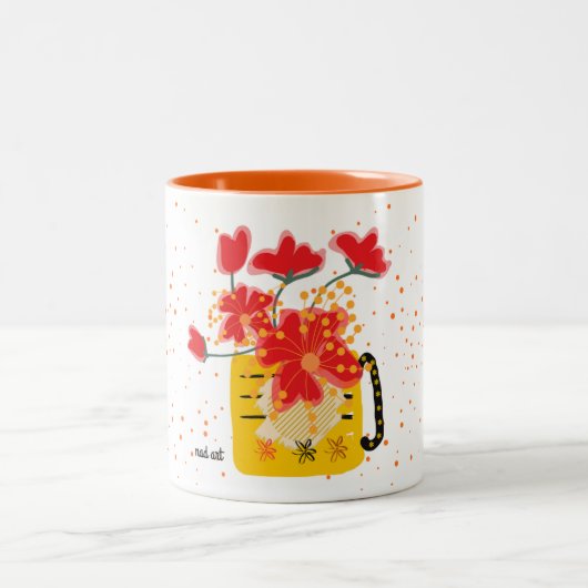 A bouquet flowers Two-Tone coffee mug ツートーンマグカップ (中央)