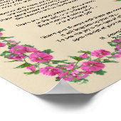"A Bouquet of Flowers" Poem on an 8x10 poster ポスター (角)