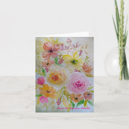 A Bouquet of Pink and Yellow Florals Card シーズンカード