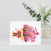 A bouquet of pink flowers canvas Print シーズンポストカード (スタンド正面)