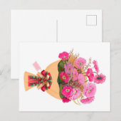 A bouquet of pink flowers canvas Print シーズンポストカード (正面/裏面)