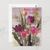 A bouquet of pink tulips in various shades,Happy M ポストカード (正面/裏面)