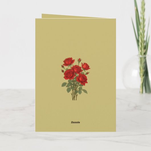 A Bouquet Of Red Roses Vector Art Illustration カード (裏面)