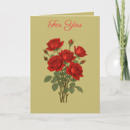 A Bouquet Of Red Roses Vector Art Illustration カード
