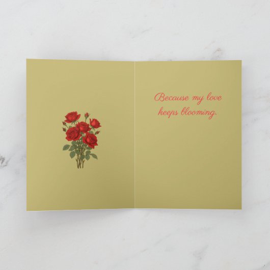 A Bouquet Of Red Roses Vector Art Illustration カード (内部)