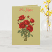 A Bouquet Of Red Roses Vector Art Illustration カード (黄色い花)