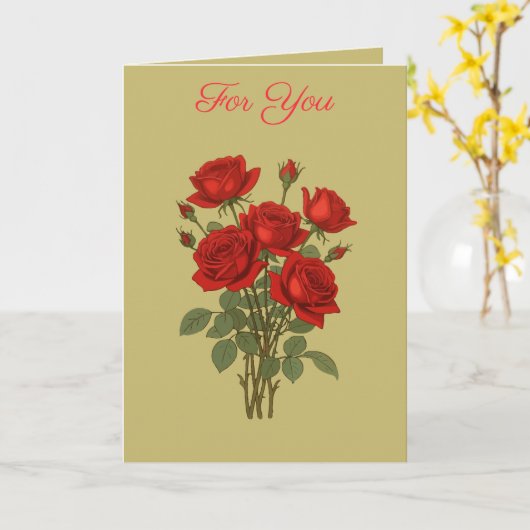 A Bouquet Of Red Roses Vector Art Illustration カード (黄色い花)