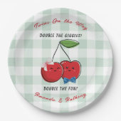 A Boy and Girl Twins Baby Shower ペーパープレート (正面)