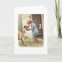 A Boy And His Goats In Watercolors