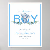 A Boy Elephant Baby Shower Welcome Poster - B ポスター (正面)