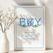 A Boy Elephant Baby Shower Welcome Poster - B ポスター