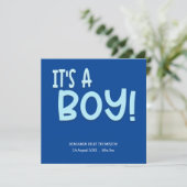 A Boy Photo 生まれたばかりの Birth Announcement Blue (スタンド正面)