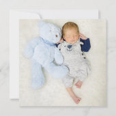 A Boy Photo 生まれたばかりの Birth Announcement Blue (裏面)