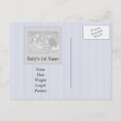 A Boy Photo Birth発表テンプレート 案内ポストカード (裏面)