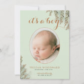 A Boy Photo Sage Coa Boy Birth Announcement (正面)