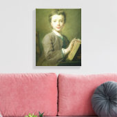 A Boy with a Book, c.1740 キャンバスプリント (インサイチュ (リビング))