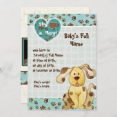 A Boy's Friend 最高の Photo  Birth Announcement 招待状 (正面/裏面)