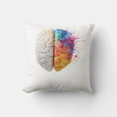 A brain divided between logical and creative sides クッション (正面)
