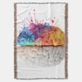 A brain divided between logical and creative sides スローブランケット (正面縦)
