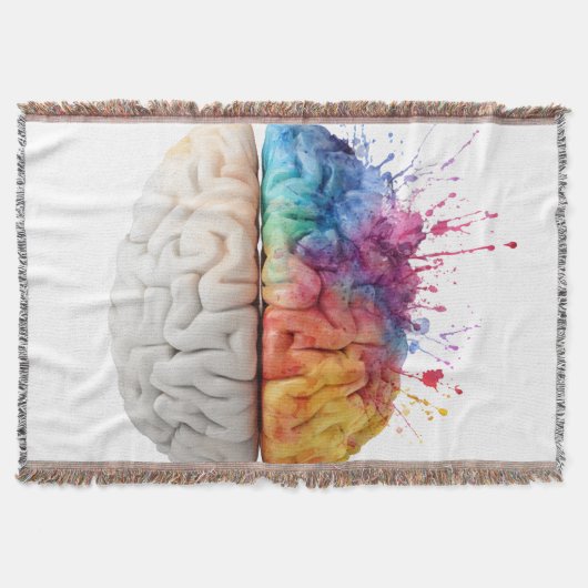 A brain divided between logical and creative sides スローブランケット (正面)