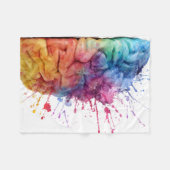 A brain divided between logical and creative sides フリースブランケット (正面(横))