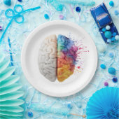 A brain divided between logical and creative sides ペーパープレート (パーティー)