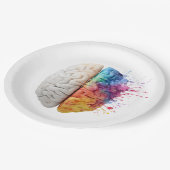 A brain divided between logical and creative sides ペーパープレート (アングル)
