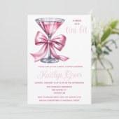 A Bride a Tini Bitピンクマルティーニブライダルシャワー 招待状 (スタンド正面)