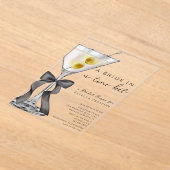 A Bride a Tini Bit Dirty Martiniブライダルシャワー アクリル招待状 (レイダウン)