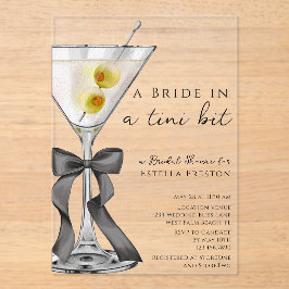 A Bride a Tini Bit Dirty Martiniブライダルシャワー アクリル招待状