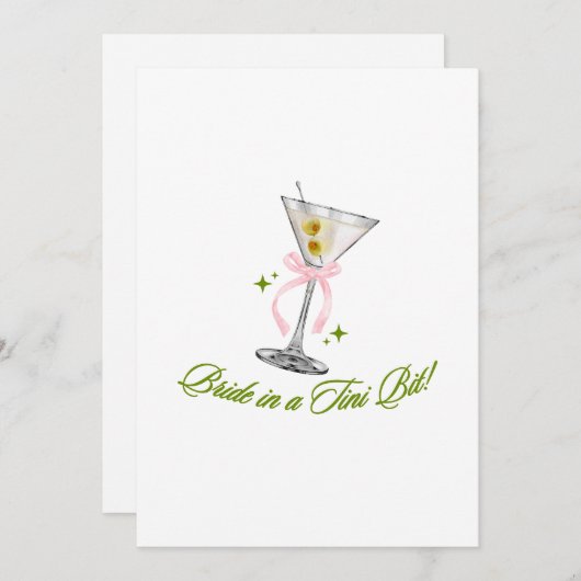 A Bride in a Tini Bit Martini Bachelorette シーズンカード (正面/裏面)