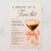 A Bride in a Tini Bit QR Code Bridal Shower 招待状 (正面)