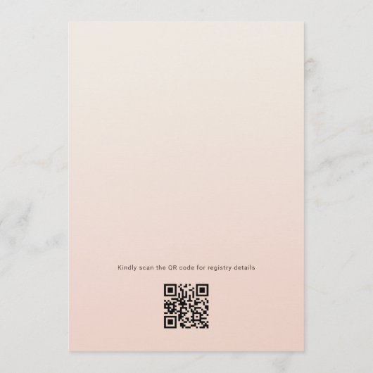 A Bride in a Tini Bit QR Code Bridal Shower 招待状 (裏面)