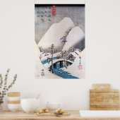 A Bridge in a Snowy Landscape, Ando Hiroshige ポスター (キッチン)