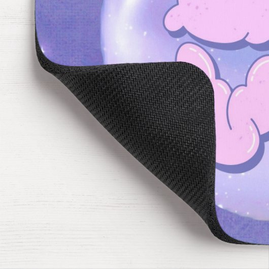 A Bright Bold mouse pad with a purple love design マウスパッド (コーナー)