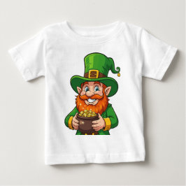 A Bright Cheerful Cartoon Leprechaun ベビーTシャツ