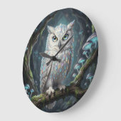 A brilliant white owl. ラージ壁時計 (傾斜)