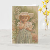 "A Budding Easter" Vintage Illustration, ca. 1890 カード (黄色い花)