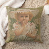 "A Budding Easter" Vintage Illustration, ca. 1890 クッション (ブランケット)