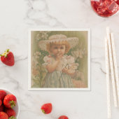 "A Budding Easter" Vintage Illustration, ca. 1890 スタンダードカクテルナプキン (インサイチュ)