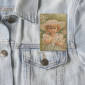 "A Budding Easter" Vintage Illustration, ca. 1890 缶バッジ (インサイチュ)