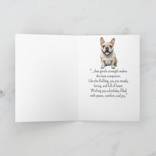 A Bulldog Personality Birthday Fun Animal カード (内部)